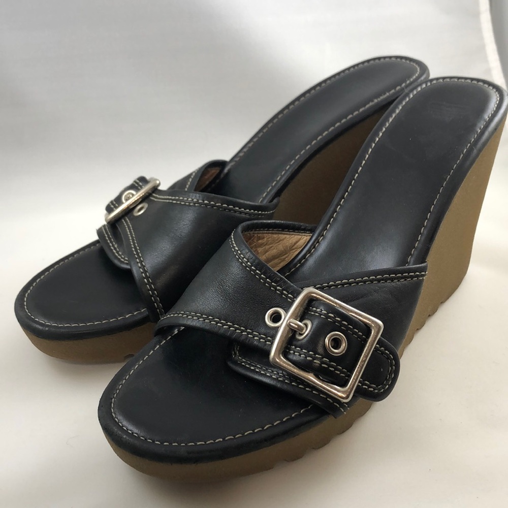 Coach wedge heeled mule